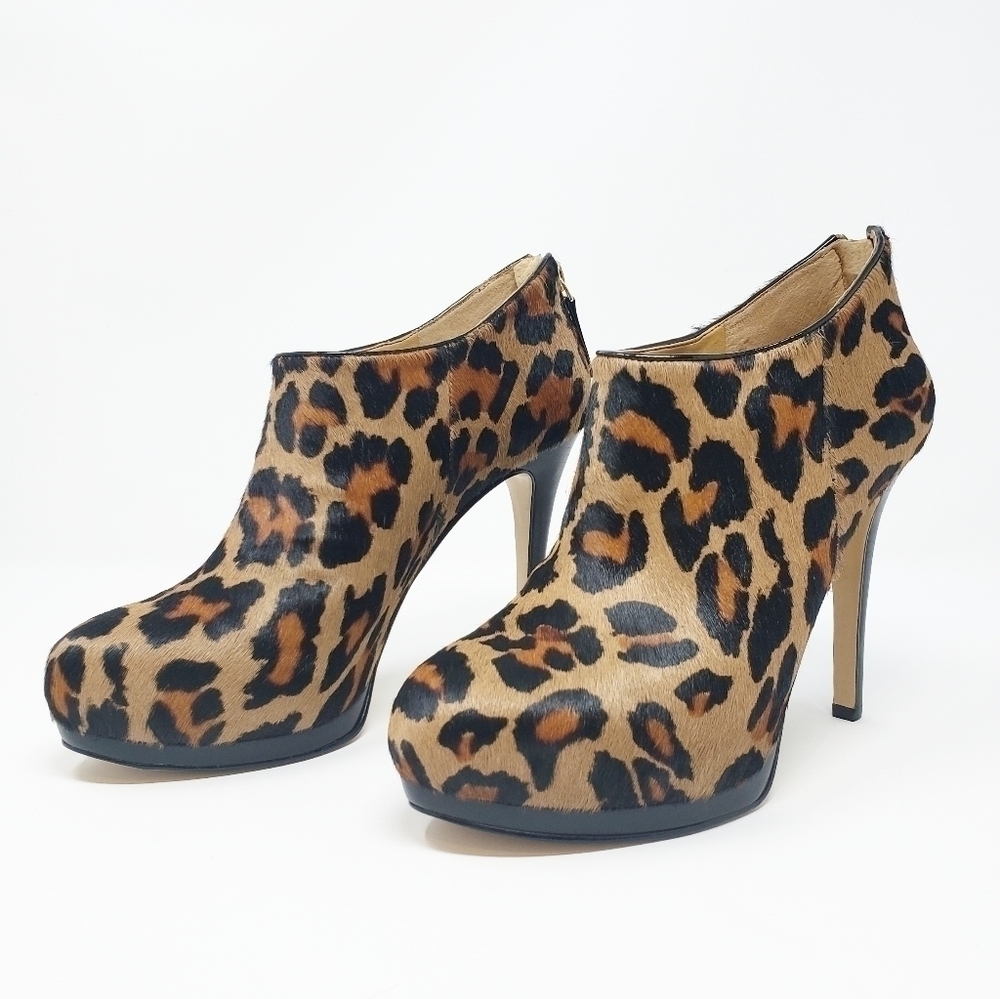 NINE WEST Haywire leather leopard booties